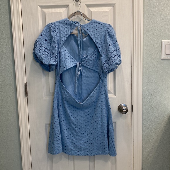 Free People / Apricot Rose Mini Dress / Open Back - Picture 5 of 6